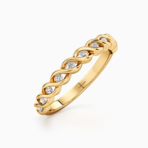 Élégante alliance de mariage torsadée en diamant de laboratoire, or 10K 14K 18K, argent 925 935 rhodié, bijoux de fiançailles pour femme - Product Image 2