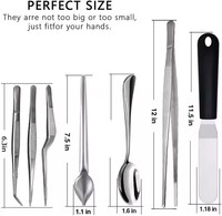 Ensemble d'outils de décoration culinaire en acier inoxydable, kit de présentation professionnel pour chefs, pour la présentation des aliments, la cuisine et l'utilisation en cuisine