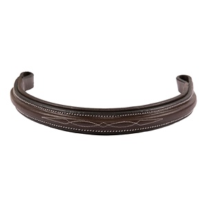 Équipement de cheval en cuir italien meilleure qualité bande de sourcils anatomique surélevée carrée couture fantaisie équitation produit horsekraft - Product Image 5