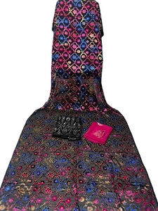 ชุดเสื้อผ้าคังกาสำหรับผู้หญิงสุดหรู สีทองระยิบระยับ แขนยาว ปักลาย ผ้าฝ้ายผสมสแปนเด็กซ์และโพลีเอสเตอร์ แห้งเร็ว เหมาะสำหรับฤดูร้อนและฤดูใบไม้ผลิ - Product Image 6