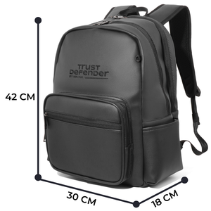 Trust Defender Unisex PU <b>Backpack</b> 42x30x18 Cm Multiple Pockets Zipper Closure Day <b>Backpack</b> - Product Image 2