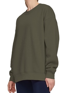 Sweat-shirt uni à col rond 100 % coton de haute qualité, épais (550 g/m²), pour femme, idéal pour l'hiver, vente en gros - Product Image 2