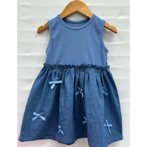 Robe d'été coréenne OZKIZ Luna pour filles de 2 à 6 ans, mode enfantine en gros avec décorations en ruban - Product Image 1