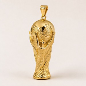 18K Yellow Gold Football <b>Trophy</b> Pendant for Men Custom Sports Championship Locket Wholesale Jewelry - Product Image 5