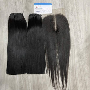 VENTA FLASH 50% Textura recta de hueso vietnamita longitud corta lista para enviar 10-14 pulgadas negro natural - Product Image 6