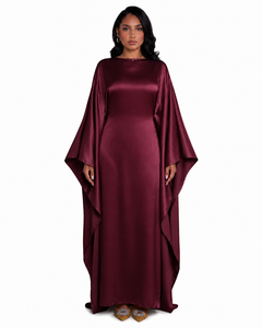 Nueva Abaya Maxi Informal Personalizada, Estilo Kaftan de Tela Elegante de Seda Satén, Corte Holgado para Mujer - Product Image 1