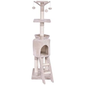 Arbre à chat et griffoir de 56 pouces avec condo, poteaux à griffer et aire de jeu avec échelle pour chats - Product Image 6