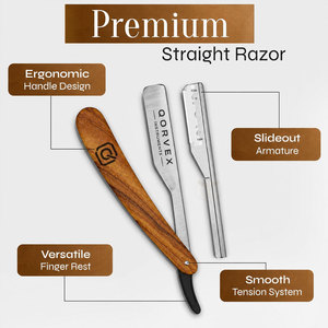 มีดโกนหนวดสำหรับผู้ชาย - มีดโกนขอบตรงสำหรับช่างตัดผมมืออาชีพ - Product Image 3