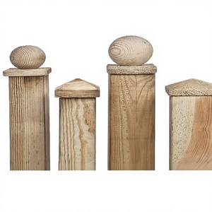 Tapa de poste piramidal de madera para postes de cerca y terraza, acabado antiguo, diseño contemporáneo, cubierta duradera para postes de exterior, hogar y jardín - Product Image 1