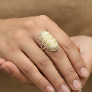 Natural Banded Agate Oval Gemstone 925 Sterling <b>Silver</b> <b>Statement</b> <b>Ring</b> for Women Gold Yellow Gold Plated <b>Silver</b> Handmade Jewelry - Product Image 2