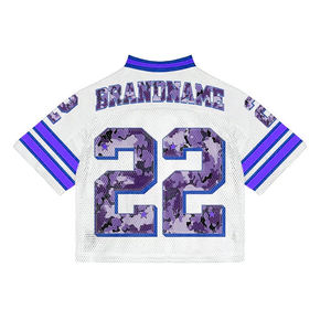 เสื้อยืดฟุตบอลทรงพอดีตัว ระบายอากาศได้ดี ไซส์ใหญ่ คอวี แขนสั้น ซับเหงื่อ แห้งไว เหมาะสำหรับฤดูร้อน สไตล์สตรีทแวร์ ผ้าตาข่ายโพลีเอสเตอร์ รับสกรีนโลโก้ - Product Image 2