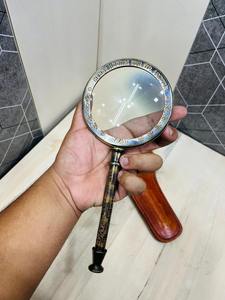 Lupa de Mano de Latón Estilo Antiguo con Marco y Mango Grabados |   Lupa de Inspección Vintage - Product Image 5