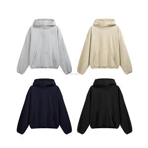 New Arrival <b>Men's</b> Hooded <b>Hoodies</b> 325GSM <b>Fleece</b> Solid Blank Boxy <b>Oversized</b> Casual Streetwear <b>Hoodies</b> for <b>Men</b> - Product Image 2