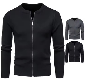 Suéter Cárdigan de Hombre, Corte Ajustado, 100% Algodón, Cuello Redondo, Tejido de Punto, Cierre Frontal Antiarrugas, Personalizable - Product Image 2