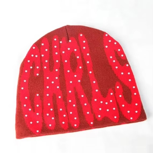 หมวกบีนนี่ขนโมแฮร์ปักโลโก้ตามสั่ง ขายส่ง หมวกถักประดับเพชร แบบยูนิเซ็กซ์ ลายแจ็คการ์ด - Product Image 2