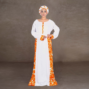 Rayon Kaftan Modest <b>Eid</b> Evening Party Plus Size Digital Print Panels Anti-Wrinkle Breathable <b>Long</b> Sleeves Floor Length - Product Image 1