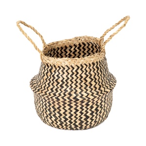 <b>Large</b> capacity raffia foldable storage <b>basket</b> with customized sizes seagrass belly <b>baskets</b> cheapest price - Product Image 5