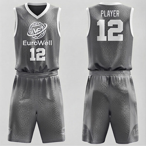 Uniformes de Baloncesto Sublimados Personalizados al Por Mayor a Precio de Fábrica, Manga Corta, Secado Rápido, Transpirables, Reversibles, Conjuntos para Equipos - Product Image 1