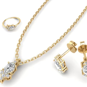 Prix de gros REYES, collier avec pendentif en argent sterling 925 et moissanite, ensembles de bijoux pour elle, design classique, bijoux de mariage - Product Image 1
