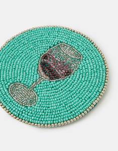 Fashion Heart Design Seed Beadwork <b>Drink</b> <b>Coaster</b> Set Handmade Decorative Coffee Table Protection Mats Home Dining Accessories - Product Image 3