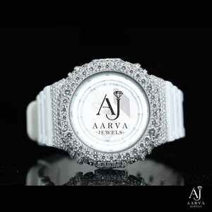 Montre à cadran blanc, analogique, quartz, verre saphir, boîtier en acier inoxydable, bracelet en silicone 20 mm, fermoir déployant, tendance - Product Image 1