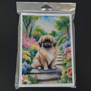 Pekingese การ์ดอวยพร A7เส้นทางฤดูใบไม้ผลิแปลกๆ, การ์ดเปล่า8ใบพร้อม5x7ขนาดซองจดหมาย - Product Image 3