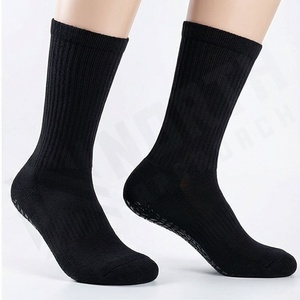 <b>Black</b> Crew <b>Socks</b> Solid Color Knitted Breathable Casual Wear for Adults Standard Thickness Regular Style - Product Image 3