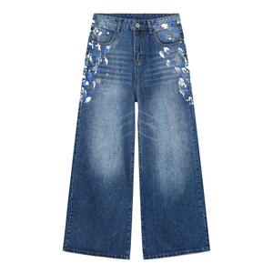 Vintage Washed Graphic Print Baggy Jeans Men’s Streetwear Wide Leg Denim Pants Y2K Hip Hop Women's Loose Fit Trousers UNISEX - Product Image 6