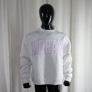 Sweat-shirt à col montant MERAKI ASH GREY 100% BLANC avec broderie appliquée, col large, URBAN PRODUCTIONS - Product Image 1