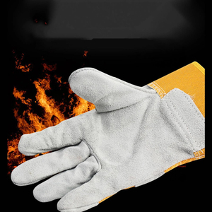 Gants de travail en coton orange et jaune, longueur poignet, avec manchette élastique, style uni, pour usage extérieur printemps-automne - Product Image 4