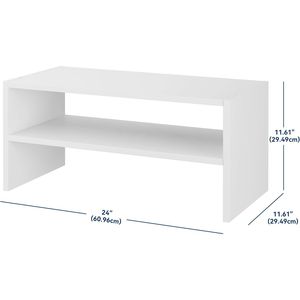 Scarpiera impilabile bianca a 2 ripiani da 24 pollici in legno - Product Image 3