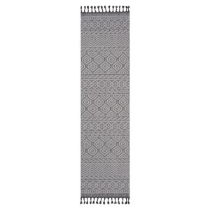 NAAR Guros Collection 2X8 Juego de alfombras geométricas grises/blancas para interiores y exteriores - Product Image 1