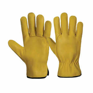 Gants de conduite en cuir de buffle de qualité supérieure, doux et confortables, résistants à l'abrasion, pour le jardinage - Product Image 1