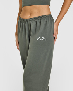 Pantalon de jogging droit léger pour femme en molleton bouclette kaki foncé de qualité supérieure avec motifs – Pantalon de survêtement et pantalon pour femme - Product Image 4