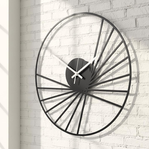 Modern Metal <b>Wall</b> <b>Clock</b> Radial Line Design Circular Contemporary Decorative Timepiece Minimalist <b>Living</b> <b>Room</b> <b>Wall</b> Decor - Product Image 5