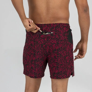 OEM Double <b>Layer</b> Gym Running Workout Men's Training Shorts Breathable Mesh Quick Dry Windproof Elastic Waist <b>Mid</b> Rise 2 1 Zip - Product Image 6