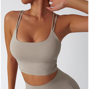 Sujetador Deportivo PIHA SPORTS para Mujer, de Alta Sujeción, Espalda Cruzada, Cuello en U, Malla Transpirable, Color Sólido, para Yoga, Ejercicio, Ropa Deportiva, Spandex/Nailon - Product Image 3