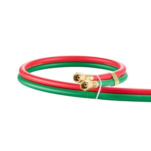 Tubo per ossigeno e acetilene da 1/4 di pollice x 50 piedi, con raccordo 9/16'' 18 B, torcia per saldatura e taglio di grado T, doppio tubo 300 PSI per saldatura e brasatura - Product Image 5