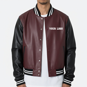 Veste universitaire en cuir de vachette véritable de haute qualité avec logo brodé personnalisé, coupe courte, pour l'hiver - Product Image 4