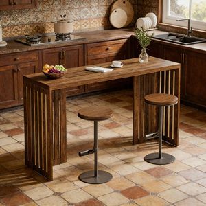 Farmhouse-Style Console <b>Table</b> for Entryway or Behind Sofa Bar <b>Tables</b> for Couch Use - Product Image 1