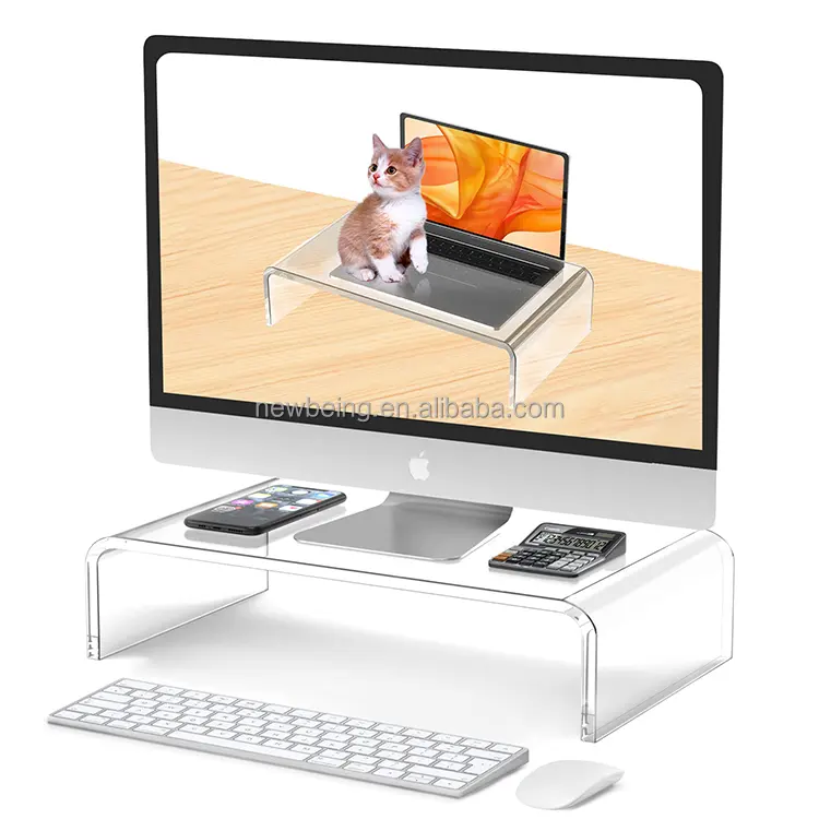 Custom Clear Computer Monitor Stand or Holder Acrylic Laptop Stand Acrylic Monitor Riser