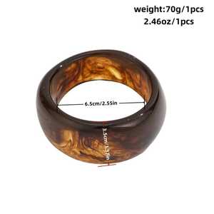Handmade Resin Bracelet Irregular Shape Brown Yellow Marbled Pattern Casting Technique Home Decoration Art <b>Craft</b> - Product Image 6