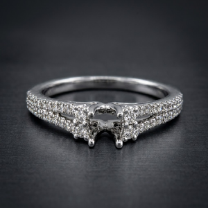 Hong Kong Custom 18K White Gold Solitaire Wedding Semi Mount Engagement Ring Real Diamond Fine Jewellery Party Anniversary - Product Image 2