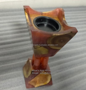 Quemador de resina epoxi de madera Natural Mubkhar de alta calidad, incensario mubkhar medkhan en color rojo para Eid Ramadan home - Product Image 6