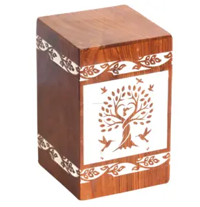 Tree Of Life Wooden Urn Box For Human Ashes | Adult Urns | Decorative Urns |