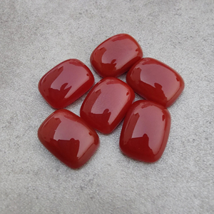 Natural Red Onyx Cabochon Rectangle <b>Cushion</b> Shape Calibrated Flat <b>Back</b> Gemstone All Sizes Available - Product Image 1