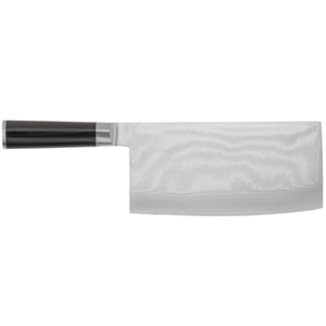 Couteau à légumes de 7 pouces en acier Damas, lame large et tranchante, couteau de cuisine avec manche en bois de Pakka noir pour la préparation des légumes - Product Image 1