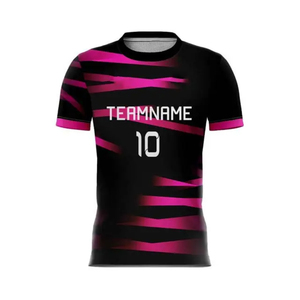 Vente en gros de kits de vêtements de sport respirants 100% polyester, vêtements de football, uniformes personnalisés, maillots de football à manches courtes avec logo - Product Image 3