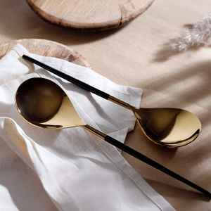 Ensemble de cuillères à salade classiques avec poignée design en acier inoxydable, nouveau design, passe au lave-vaisselle - Product Image 1