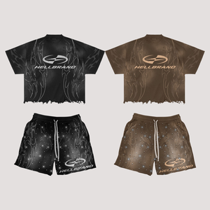 เสื้อยืดฤดูร้อนแบบใหม่ปรับแต่งได้ ระบายอากาศดี พร้อมกางเกงขาสั้นพิมพ์ลาย 3 มิติ คอกลม ไร้ตะเข็บ พิมพ์ลายด้วยความร้อน ผ้าซาตินสำหรับผู้ชาย - Product Image 1